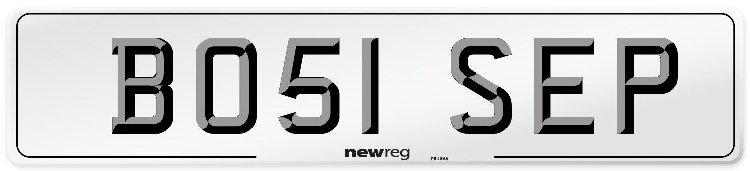 BO51 SEP Number Plate from New Reg